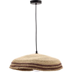 Kave Home - Plafondlamp Vinyola van natuurlijke vezels met natuurlijke en zwarte afwerking Ø 44 cm