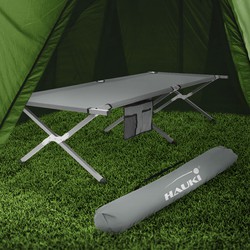 Campingbed Opvouwbaar campingbed 210x83x46 cm Grijs met draagtas tot 150 kg Hauki