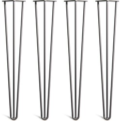 The Hairpin Leg Co. – Heavy Duty Hairpin Poten – Bureau – Eettafel – 12mm – 3x71cm Staven - Zwart