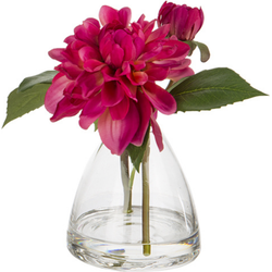 Dahlia met fuchsia kunstwater illusie knop H16