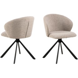 Eetkamerstoel Orrisdale Monza Beige Draaibaar - Giga Living - Set van 2