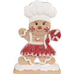 Clayre & Eef Kerstdecoratie Beeld Peperkoek pop 22 cm Bruin Polyresin