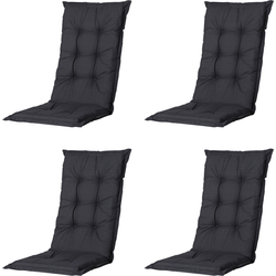 Madison -  Tuinstoelkussen Lage Rug Basic black - Ca. 105x50 cm - Set van 4