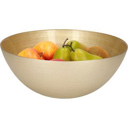 Decoratie schaal/fruitschaal van glas goud rond D28 x H11,5 cm - Fruitschalen