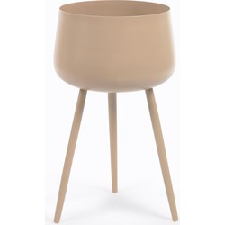 Kave Home - Plantenbak Apia beige metaal Ø 18 cm