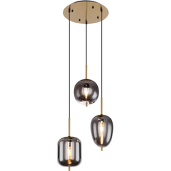 Hanglamp gang met glazen bollen | 3-lichts | E14 |  | Vide | Hal | Glas | Woonkamer | Eetkamer