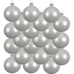 18x Glazen kerstballen mat winter wit 8 cm kerstboom versiering/decoratie - Kerstbal