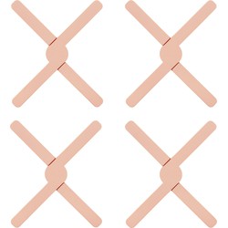 Krumble Opvouwbare siliconen pannenonderzetter - Roze - Set van 4