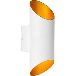 Elegant moderne cilindervormige witte wandlamp 10 cm G9