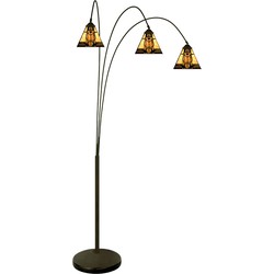 LumiLamp Tiffany Vloerlamp  200 cm Beige Glas Staande Lamp