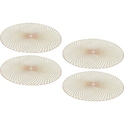 4x Ronde onderlegger/placemat goud 38 cm - Placemats