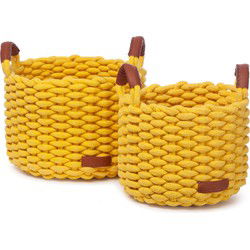 Korbo mand M geel, set van 2
