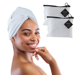 MARBEAUX Haarhanddoek - 2 stuks - Hair towel - Hoofdhanddoek - Microvezel handdoek krullend haar - Wit