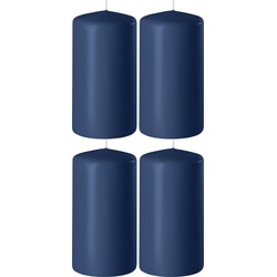 4x Kaarsen donkerblauw 6 x 8 cm 27 branduren sfeerkaarsen - Stompkaarsen