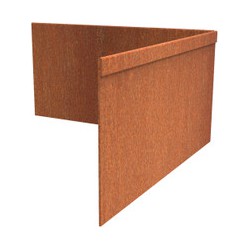 Adezz Kantopsluiting cortenstaal hoek geplet binnen 30 x 30 x 15 cm - 2 mm