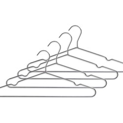 12x Zilveren kleding hangers met broekstang 40 cm - Kledinghangers