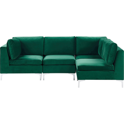 EVJA - Hoekbank - Groen - Linkerzijde - 235 cm - Fluweel