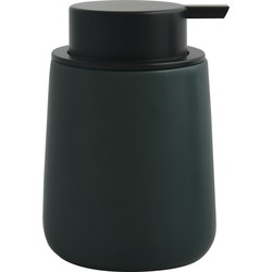 MSV Zeeppompje/dispenser Malmo - Keramiek - donkergroen/zwart - 8,5 x 12 cm - 300 ml - Zeeppompjes