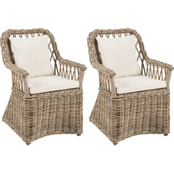 Beliani MAROS II - Fauteuil-Beige-Rotan