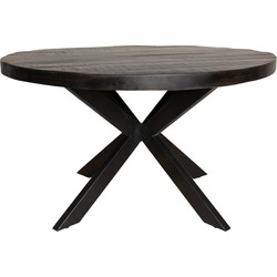 Eetkamertafel Denver Black | Rond | 140 cm