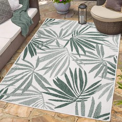 Tapijtenloods Duo Binnen en Buiten Vloerkleed Dubbelzijdig Outdoor Laagpolig Tapijt Groen- 120x170 CM