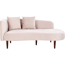 Beliani CHAUMONT - Chaise longue-Roze-Fluweel