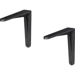 2x stuks planksteunen / plankdragers aluminium zwart 19 x 16,5 cm - Plankdragers