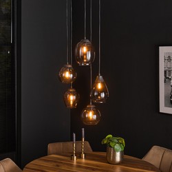 AnLi Style Hanglamp 5L getrapt mix - Chromed glas