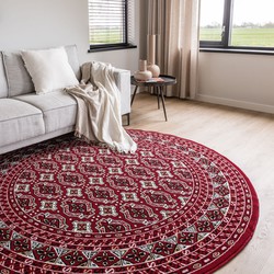 Rond vintage vloerkleed Marad rood Interieur 05 - Polypropyleen - Rond 100 Ø - (S)