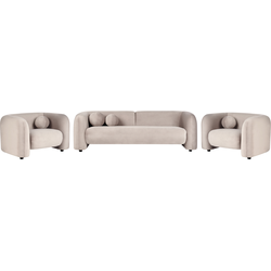 Beliani LEIREN - Zitgroep-Beige-Fluweel
