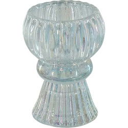 Candle/Tealightholder - Glass - Clear - 6x8cm