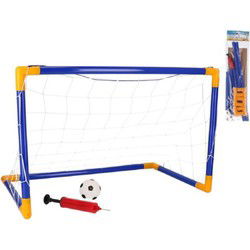 Mini Voetbaldoel set met Bal en Pomp - Goal - 81x 43 x 52 cm