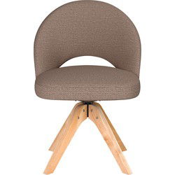 Eetkamerstoel Mick Taupe Houten Swivel - Giga Meubel