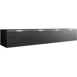 Meubella TV-Meubel Dixon - Zwart eiken - 180 cm