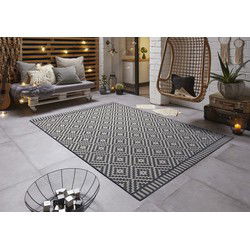Laagpolig vloerkleed Breeze - Binnen & Buitenkleed - Antraciet - 120x170 cm