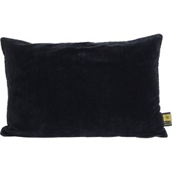PTMD Floo Black cotton velvet cushion rectangle