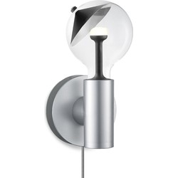 Move Me wandlamp Wally - grijs / Umbrella 5,5W - zwart zilver