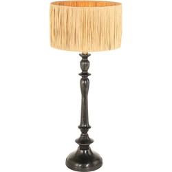 Anne Lighting tafellamp Bois - zwart - hout - 30 cm - E27 fitting - 3766ZW