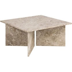 Salontafel - Bruin Marmer - 90x90x42cm - Zivik