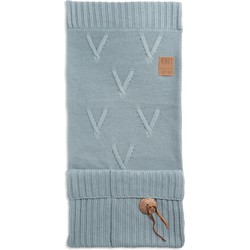 Knit Factory Aran Gebreide Pocket - Wandkleed - Armleuning Organizer - Opbergzak voor bank - Stone Green - 100x50 cm