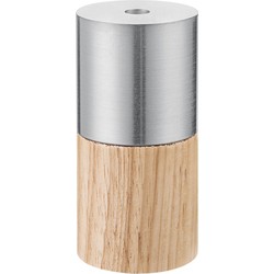 home sweet home combi fitting rond E27 - mat staal / hout