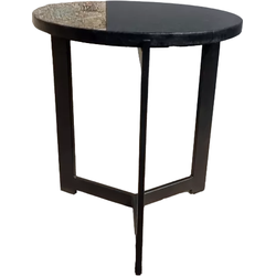 Benoa Grove Black Marble Top Sidetable 42 cm