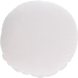 Kave Home - Witte, ronde kussenhoes Tamanne van 100% linnen Ø 45 cm