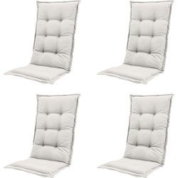 Madison -  Tuinstoelkussen Hoge Rug Napels sand - Ca. 123x50 cm - Set van 4