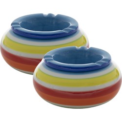 Set van 3x stuks dolomite keramiek storm asbakken blauw 19.5 x 7.4 cm - Asbakken