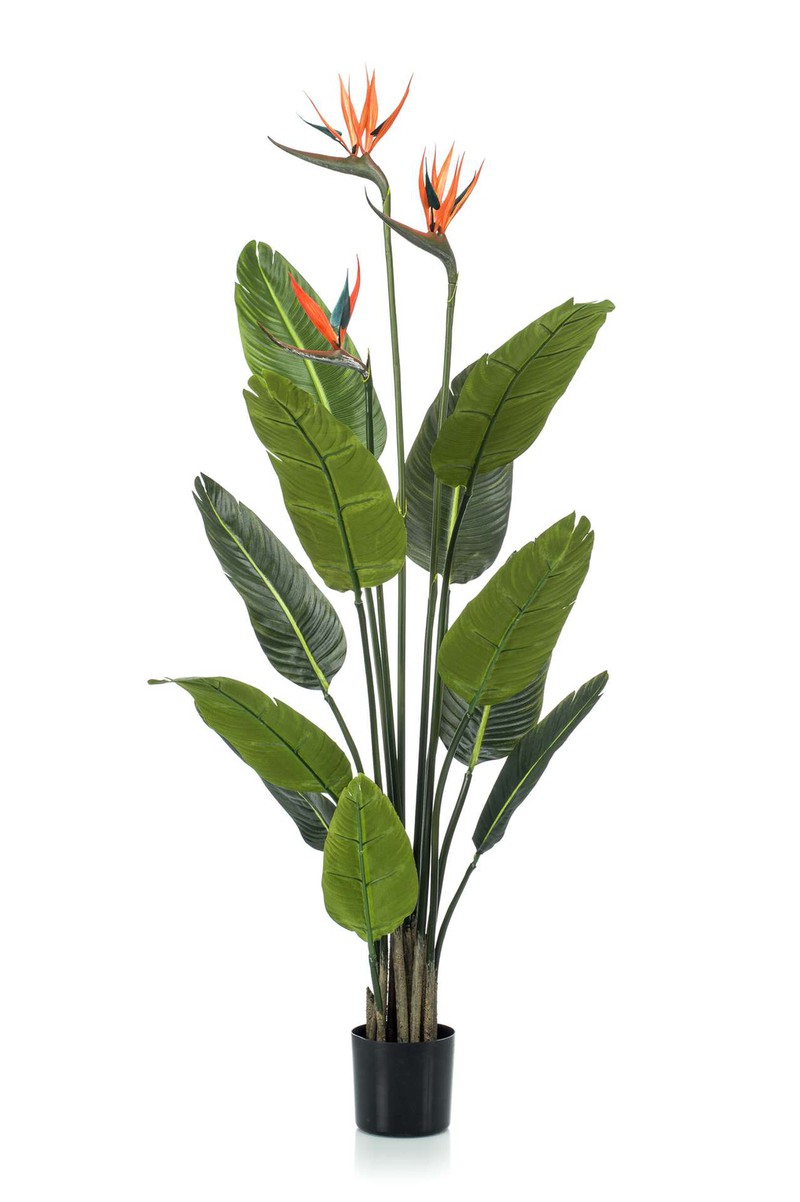 Cozy Ibiza - Strelitzia kunstplant met bloemen 120 cm - 