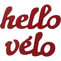  J-Line Wanddecoratie Letters Hello velo Metaal - Rood