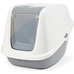 SAVIC KATTENBAK NESTOR GIANT WIT / LICHTGRIJS 75,5X56X55,5 CM