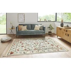 Klassiek Vintage vloerkleed - Laagpolig - Naveh - Franjes - Crème - 160 X 230 CM