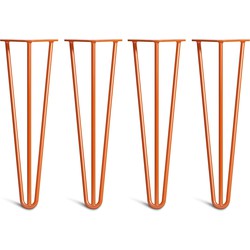 The Hairpin Leg Co. – Hairpin Legs – Bank – 40cm – 10mm - Bankpoten – 3 Staven - Oranje